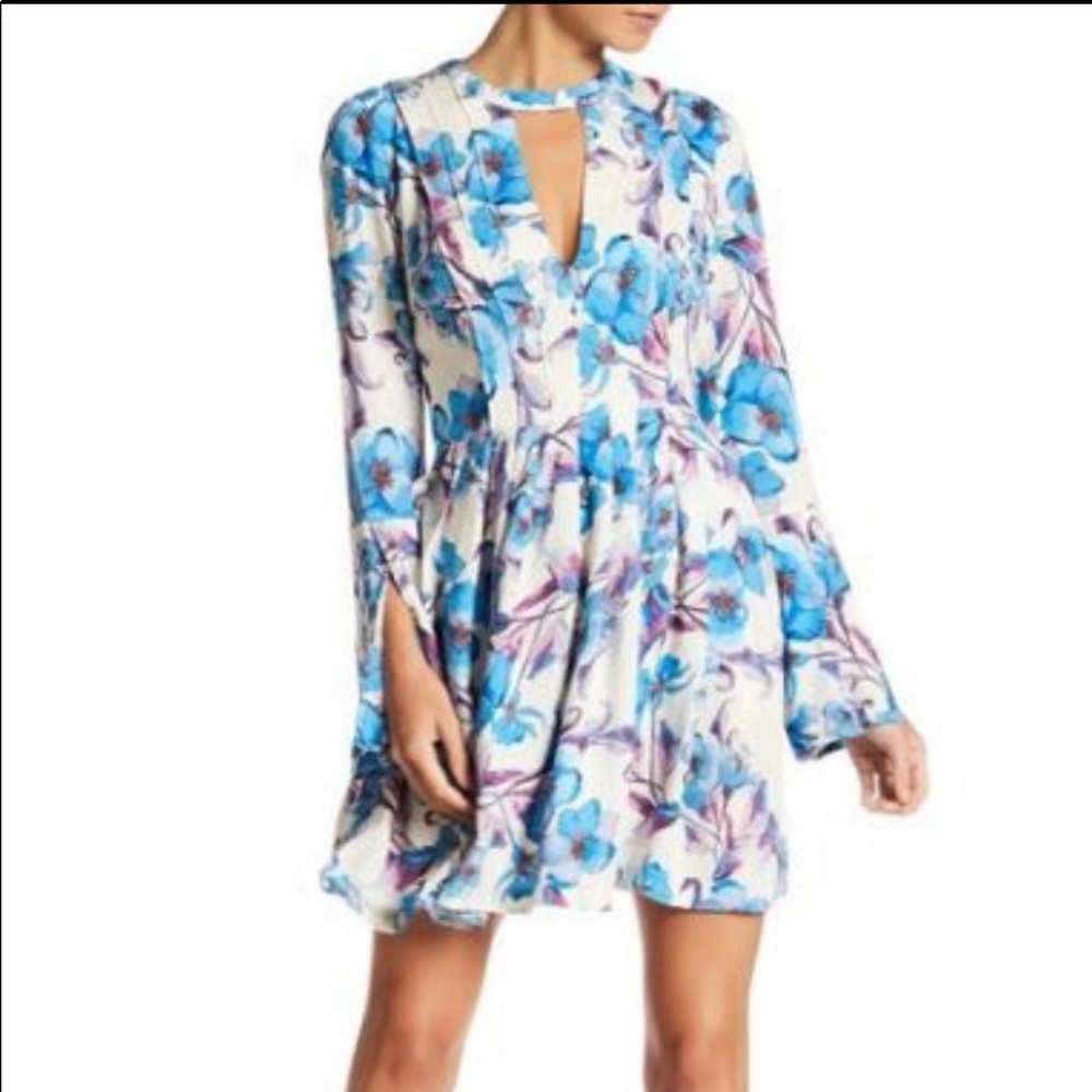 Free people long sleeve mini dress with pockets